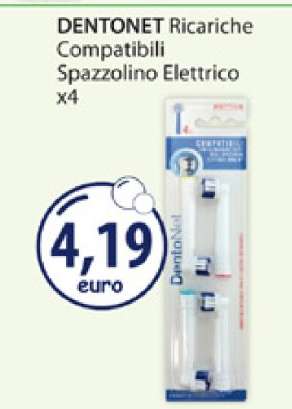 DENTONET Ricariche Compatibili Spazzolino Elettrico x4