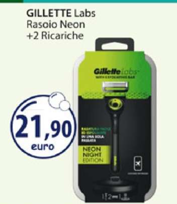 GILLETTE Labs Rasoio Neon +2 Ricariche