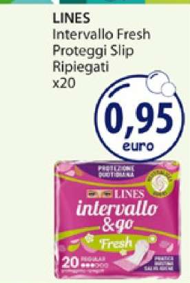 LINES Intervallo Fresh Proteggi Slip Ripiegati x20