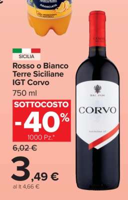 Corvo Rosso o Bianco Terre Siciliane IGT