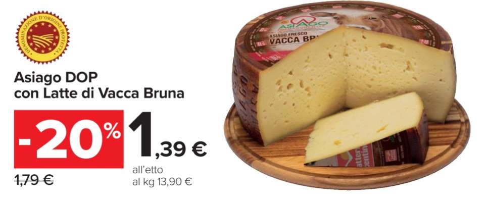 Asiago DOP con Latte di Vacca Bruna