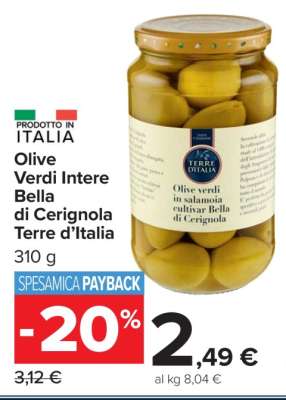 Olive Verdi Intere Bella di Cerignola Terre d’Italia