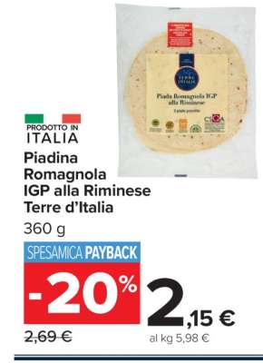Piadina Romagnola IGP alla Riminese Terre d’Italia