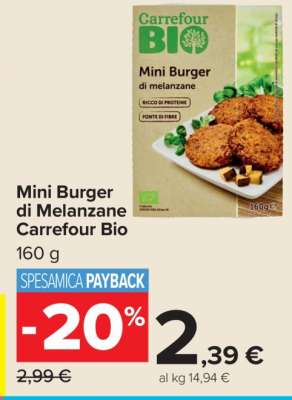 Mini Burger di Melanzane Carrefour Bio