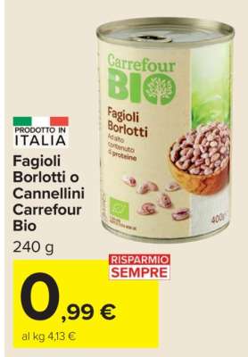 Fagioli Borlotti o Cannellini Carrefour Bio