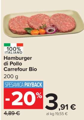 Hamburger di Pollo Carrefour BIO