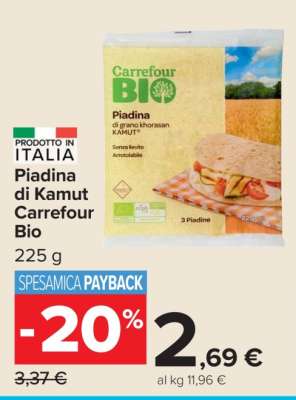 Piadina di Kamut Carrefour Bio
