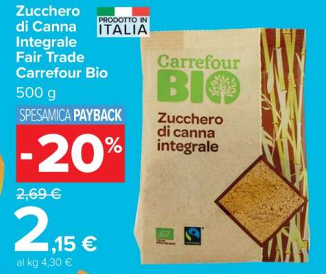 Zucchero di Canna Integrale Fair Trade Carrefour Bio