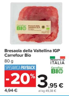 Bresaola della Valtellina IGP Carrefour Bio