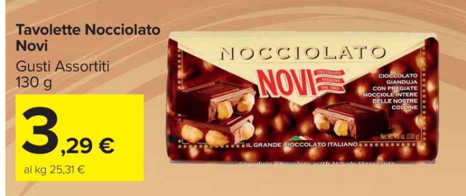 Tavolette Nocciolato Novi