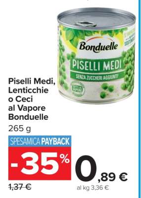 Piselli Medi, Lenticchie o Ceci al Vapore Bonduelle