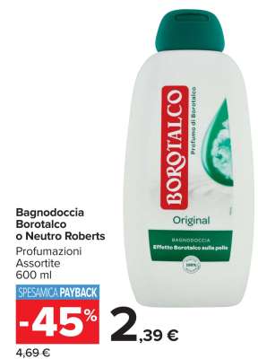 Bagnodoccia Borotalco o Neutro Roberts