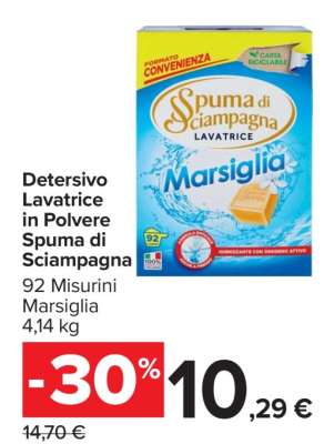 Detersivo Lavatrice in Polvere Spuma di Sciampagna