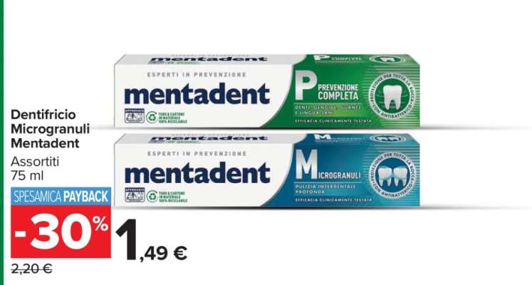 Dentifricio Microgranuli Mentadent