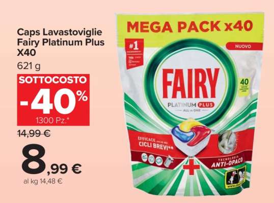 Caps Lavastoviglie Fairy Platinum Plus X40