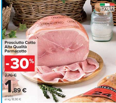 Prosciutto cotto alta qualità PARMACOTTO