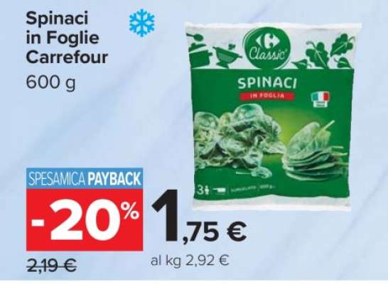 Spinaci in Foglie Carrefour