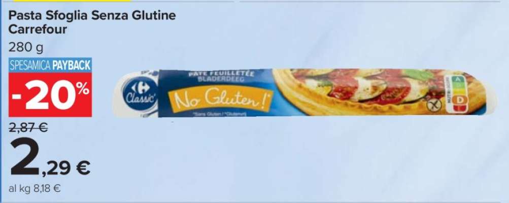 Pasta Sfoglia Senza Glutine Carrefour