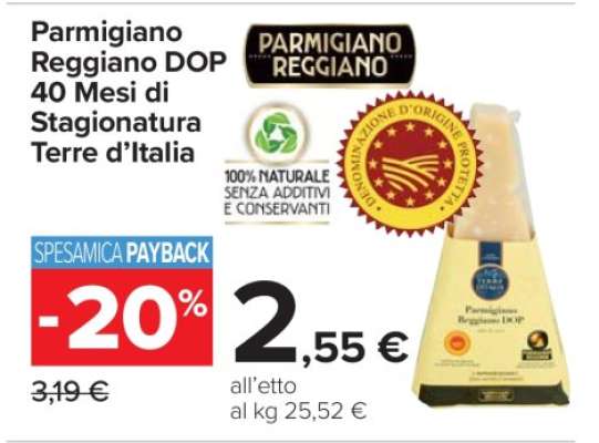 Parmigiano Reggiano DOP 40 Mesi di Stagionatura Terre d’Italia