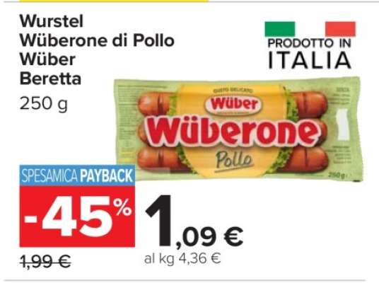 Wurstel Wüberone di Pollo Wüber Beretta