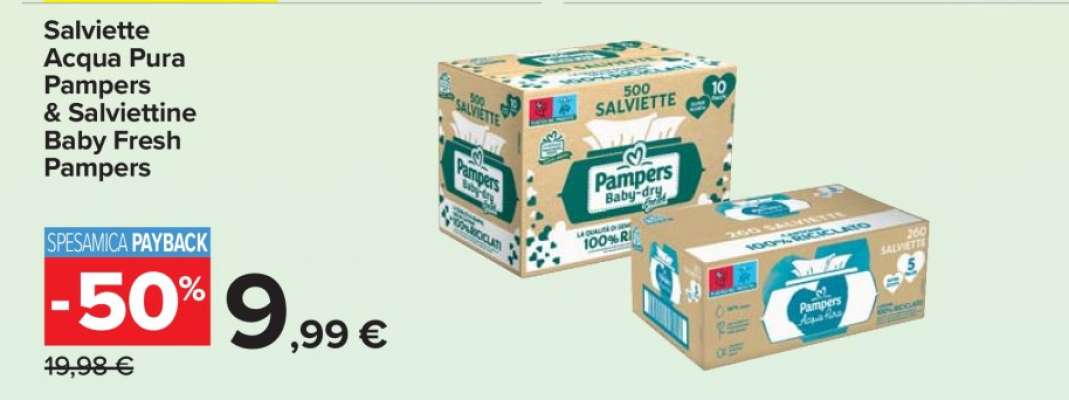 Salviette Acqua Pura Pampers & Salviettine Baby Fresh Pampers