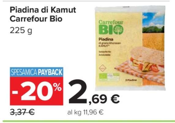 Piadina di Kamut Carrefour Bio