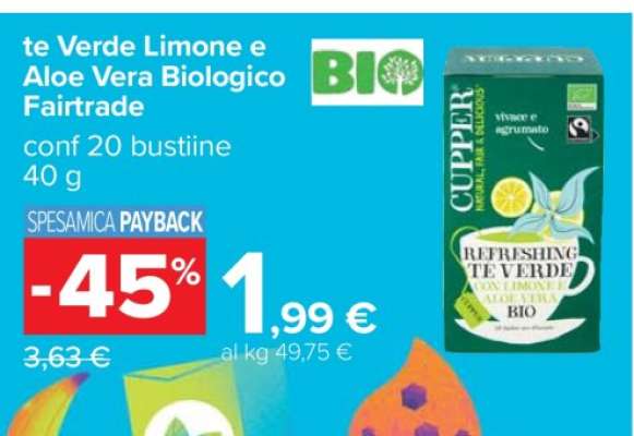 te Verde Limone e Aloe Vera Biologico Fairtrade