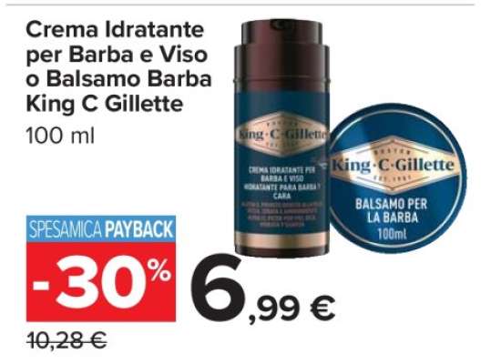 Crema Idratante per Barba e Viso o Balsamo Barba King C Gillette