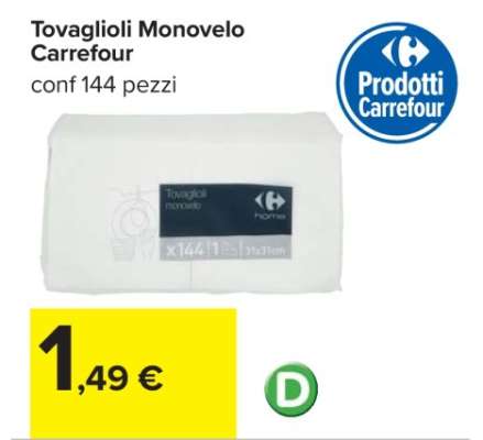 Tovaglioli Monovelo Carrefour