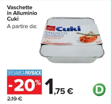 Vaschette in alluminio CUKI