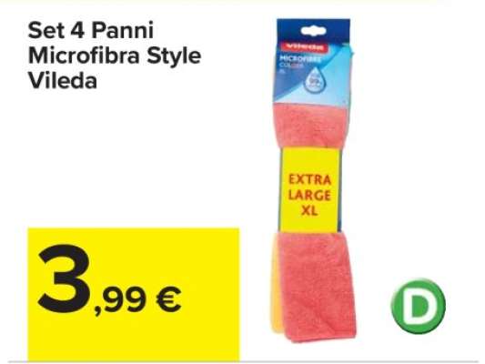 Set 4 Panni Microfibra Style Vileda