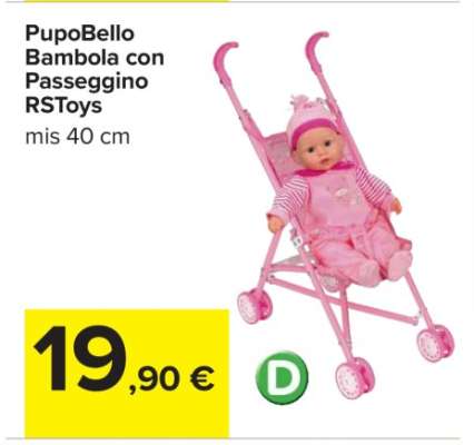 PupoBello Bambola con Passeggino RSToys