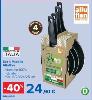 Set 4 Padelle Alluflon