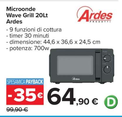 Microonde Wave Grill 20Lt Ardes
