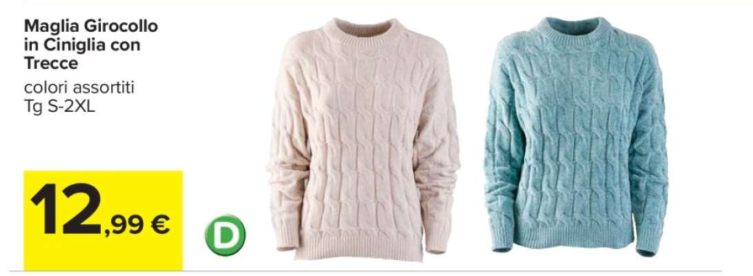 Maglia Girocollo in Ciniglia con Trecce