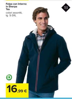 Felpa con Interno in Sherpa