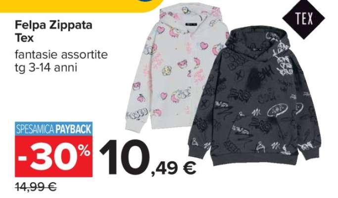 Felpa Zippata Tex