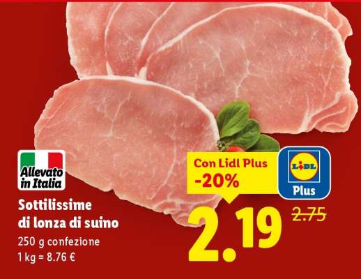 Sottilissime di lonza di suino