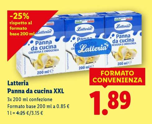Latteria Panna da cucina XXL