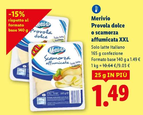 Merivio Provola dolce o scamorza affumicata XXL