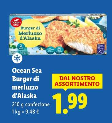Ocean Sea Burger di merluzzo d'Alaska