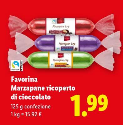 Favorina Marzapane ricoperto di cioccolato