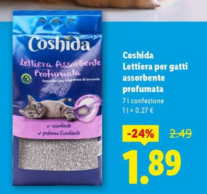 Coshida Lettiera per gatti assorbente profumata