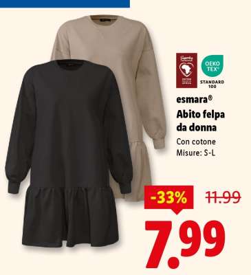 esmara® Abito felpa da donna