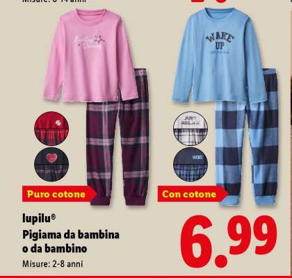 lupilu® Pigiama da bambina o da bambino