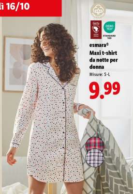 esmará Maxi t-shirt da notte per donna