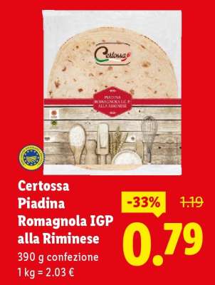 Certossa Piadina Romagnola IGP alla Riminese