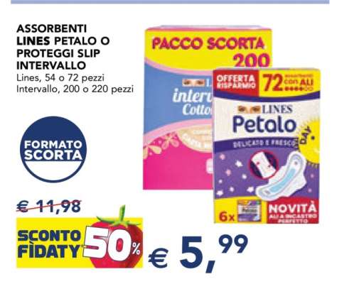 ASSORBENTI LINES PETALO O PROTEGGI SLIP INTERVALLO