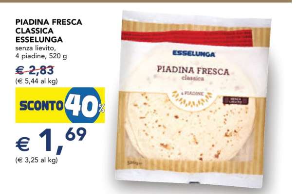 Piadina Fresca Classica Esselunga