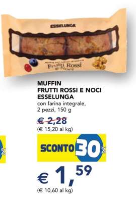 Muffin Frutti Rossi e Noci Esselunga